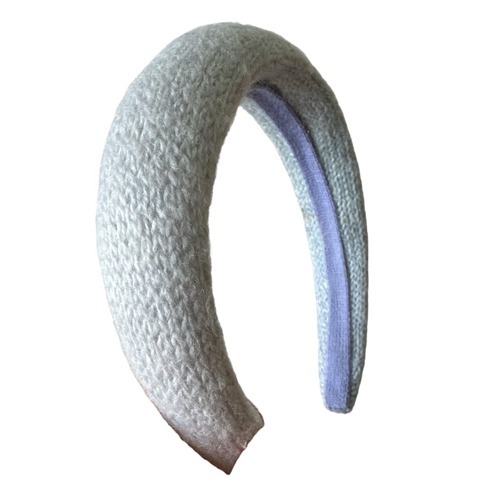White and Lavender Knit Headband
